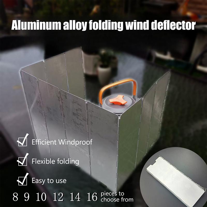 Ultralehký outdoorový 10dílný skládací závětří Kempingové vařiče Závětří Skládací plynové vařiče Větrné clony Vařič