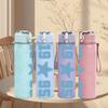 1PC Blue 1995 Star Number Design 750ml Color Plastic Sports Water Bottle Leakproof Flip Straw Lid Suitable for Sports Office Home Use