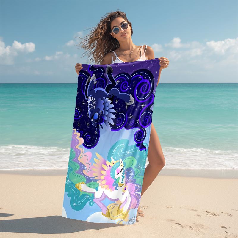 1Pc Fantasy Unicorn Sky Ride Beach Towel Microfiber Beach Towel Thin Absorbent For Beach Swimming Yoga Bath Sports 0917118