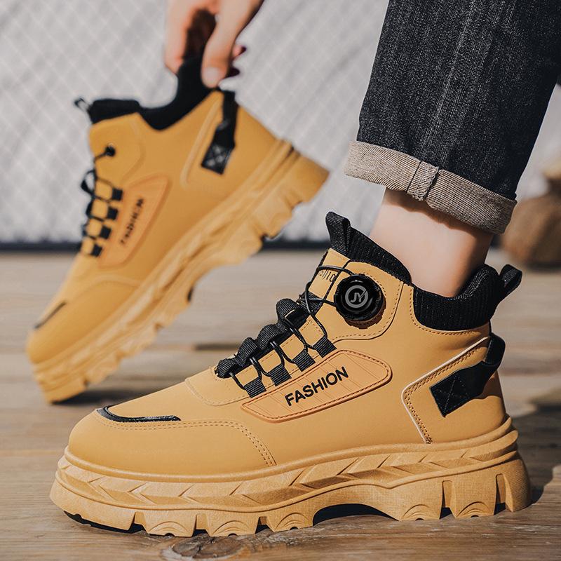 Herrenschuhe Herbst 2025 neue High-Top Martin Boots Herren Britische Retro Plateau Work Boots lässige kurze Stiefel