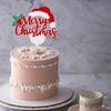 1 Stück Frohe Weihnachten Cake Topper Glitzer Stechpalmenblätter und Beeren Weihnachtsmannmütze Bart Pick für Weihnachts-Thema Kuchen Dekorationen