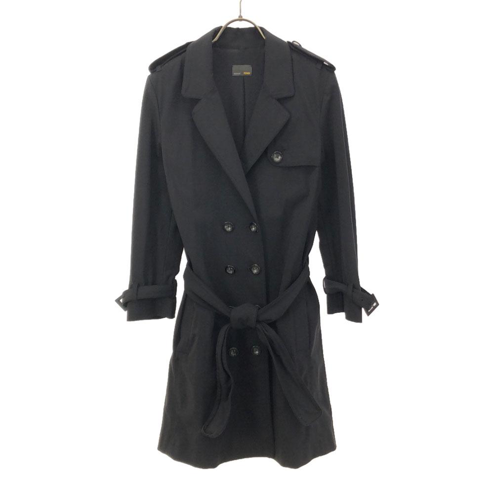 Fendi Trench Coat 38 Black Women Used