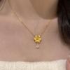 Zhu Zhi Fan Sterling Silver Flower Teardrop Necklace – Elegant Light Luxury Style for Women.