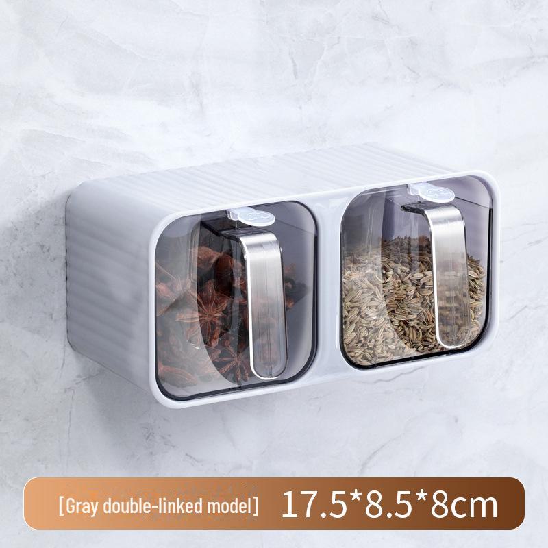 Wall-Mounted Multi-Grid Large-Capacity Sealed Spice Storage Box Set