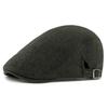 Men's Herringbone Wool Blend Newsboy Cap  Vintage Flat Cap for Casual/Cool Weather (5 Color Options)