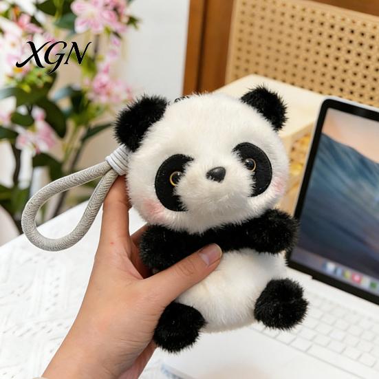 Bag Hanging Plush Toy Pendant Cartoon Animal Doll Charm Keychain with Lanyard Soft Fluffy Texture Stress Relief Table Companion