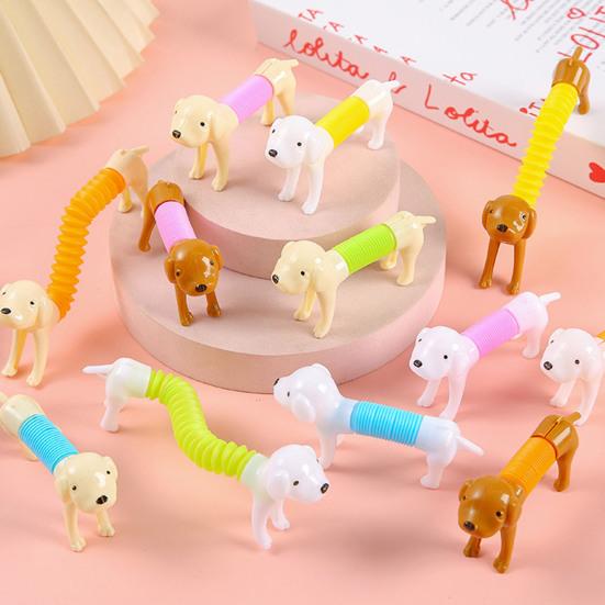 5/10/15/20 ks Teleskopická trubička pro úlevu od stresu Hračka pes jezevčík Flexibilní trubička Fidget hračka Kroucení Protahování Senzorická trubička Party drobnosti