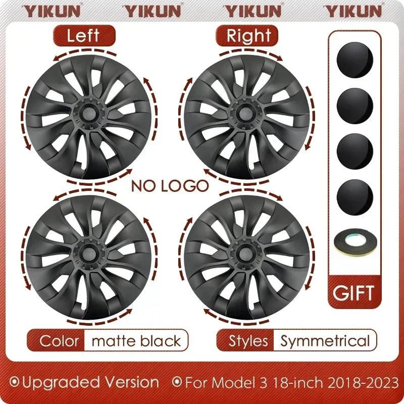 4PCS 18/19Inch Wheel Cover for Tesla Model 3/Y Hubcaps Replacement Steering Wheel Rim Protector Accessories Hub cap 2017-2023