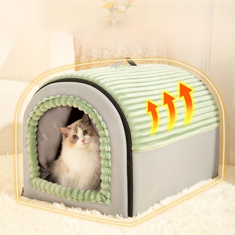 Winter Enclosed Pet Bed Thickened Portable Dog House & Cat Tent with Washable Bedding Needed Bed for Small Medium Large Dogs