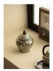 Ten Thousand Buddhas Gilded Silver Ceramic Tea Canister - Airtight Jar with Extra Large Capacity for Green, Black, and White Tea Storage.