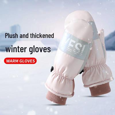 Women's Waterproof Touch Screen Snowboard Gloves – Thick & Warm for Winter Cycling