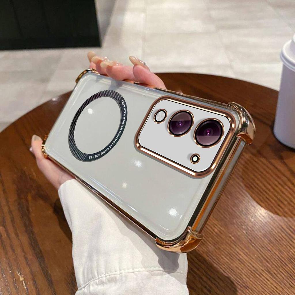 Case for Vivo Y29t 5G,Y29s 5G,Y04,Y04s Clear Magnetic Casing Electroplated Lens Frame Phone Cover