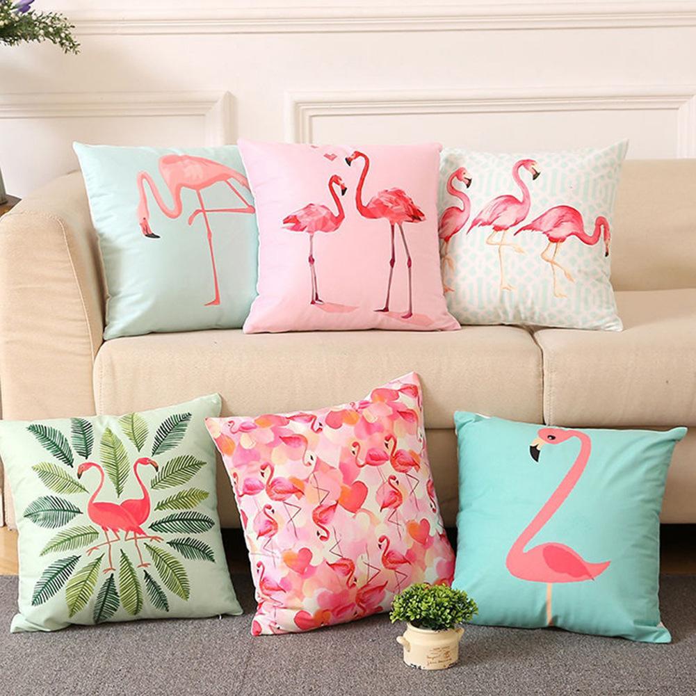 Long-legged Flamingo Series Linen Pillowcase Cushion Cover