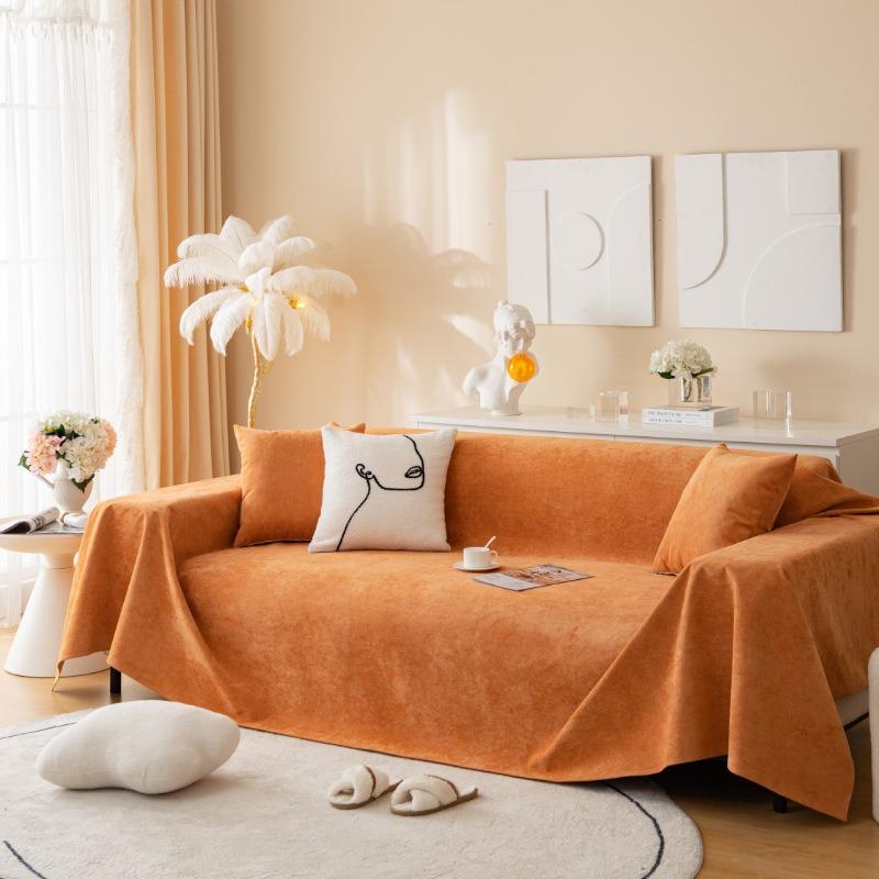 Four seasons universal fabric solid color waterproof sofa towel, modern simple pet urine sofa cushion towel