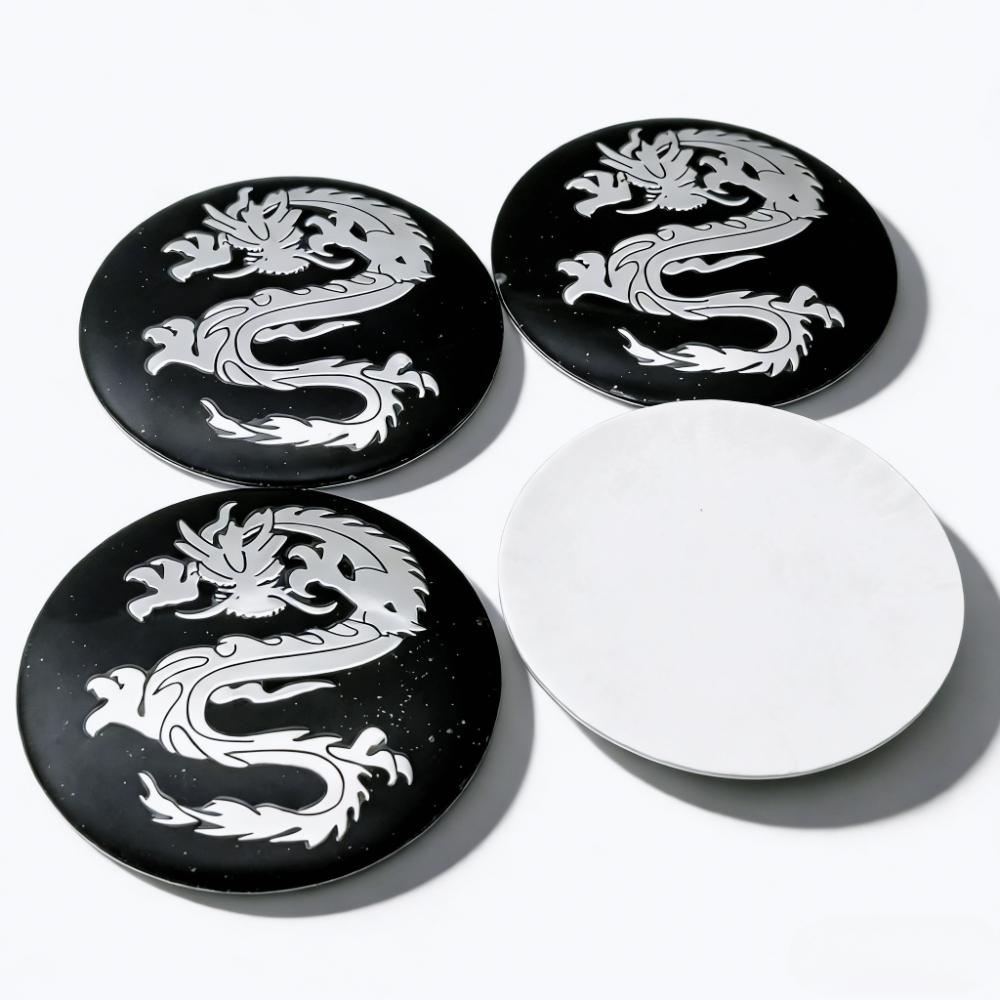

4pcs 56MM Dragon Logo Emblem Car Stickers Accessories for Car Wheel Center Caps Rim Hubcaps Cover Wheels Hub Cap Badge Replace 4pcs Dragon Badge