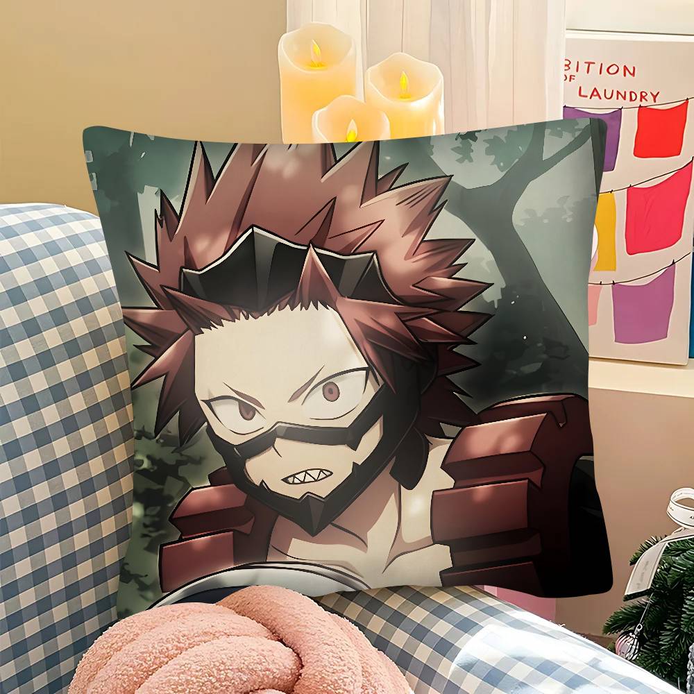 pc Cartoon Character Eijiro Kirishima Pillow Case Fashion Square Pillowcase Bedroom Sofa Room Ins Decoration Leisure
