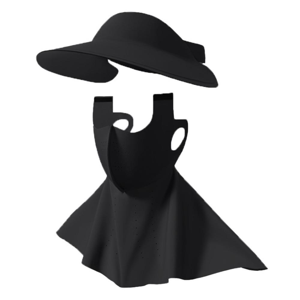 

Solid Color Sunscreen Face Cover UV Protection UV Protection Veil Removable Ice Silk Mask Riding чорний