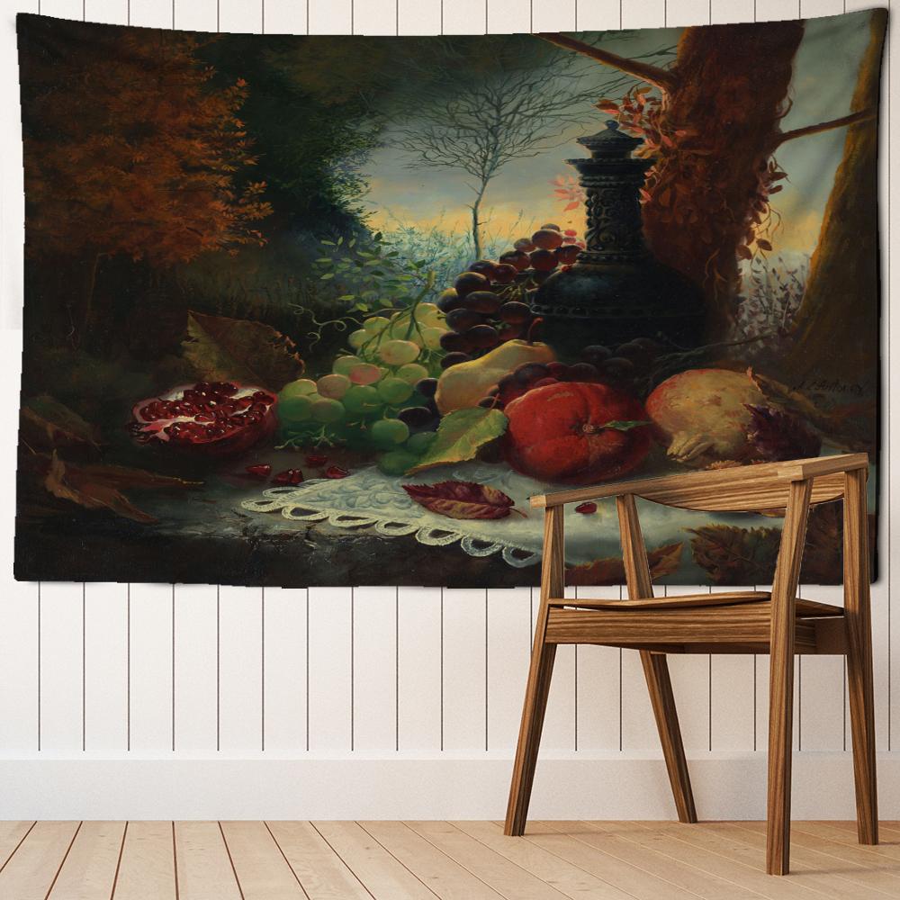 

Классический Натюрморт Фрукты Картина Маслом Гобелен Настенный Tapiz Хиппи Искусство Домашний Декор Комнаты Фон 95x70cm