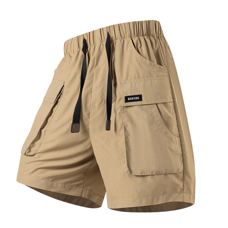 Outdoor Ice Silk Breathable Lightweight Quick Drying Sports Shorts for Men's Summer Loose Workwear Style Five Quarter Shorts