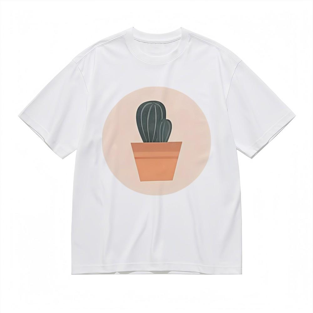 

Men s Soft Breathable All Season Classic T-Shirt Minimalist Cactus Pot Tops USA M