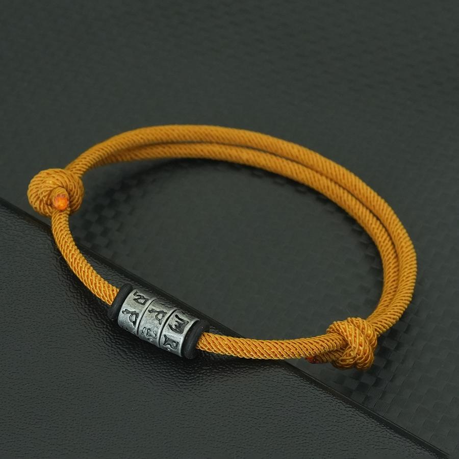 Retro Sanskrit Bracelet For Men A Grade 3mm Cord Chain Braslet Adjustable 5 Colors Lucky String Braclet Meditatin Accessories