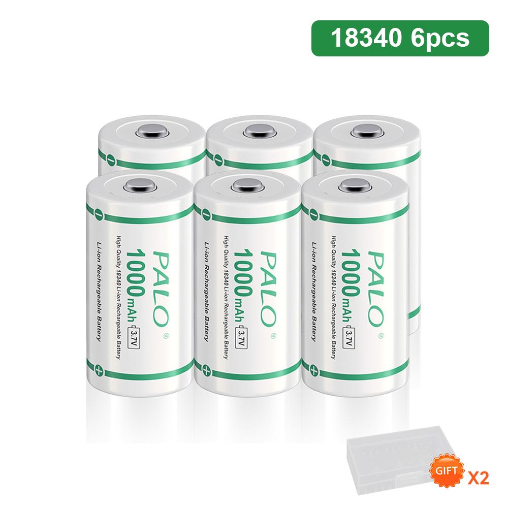 PALO 1000mAh 18350 Lithium Ion Battery 3.7V Rechargeable Li-ion 18350 Cells With Nickel Sheet for Electric Flashlight Toothbrush