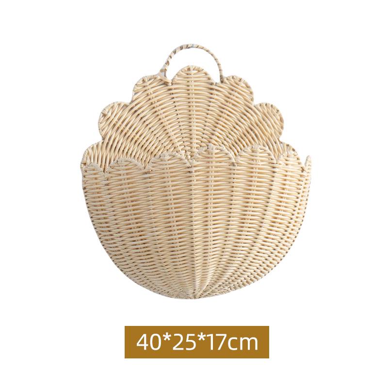 Handwoven Rattan Lace Wall Hanging Basket - Decorative Storage for Home & Homestay