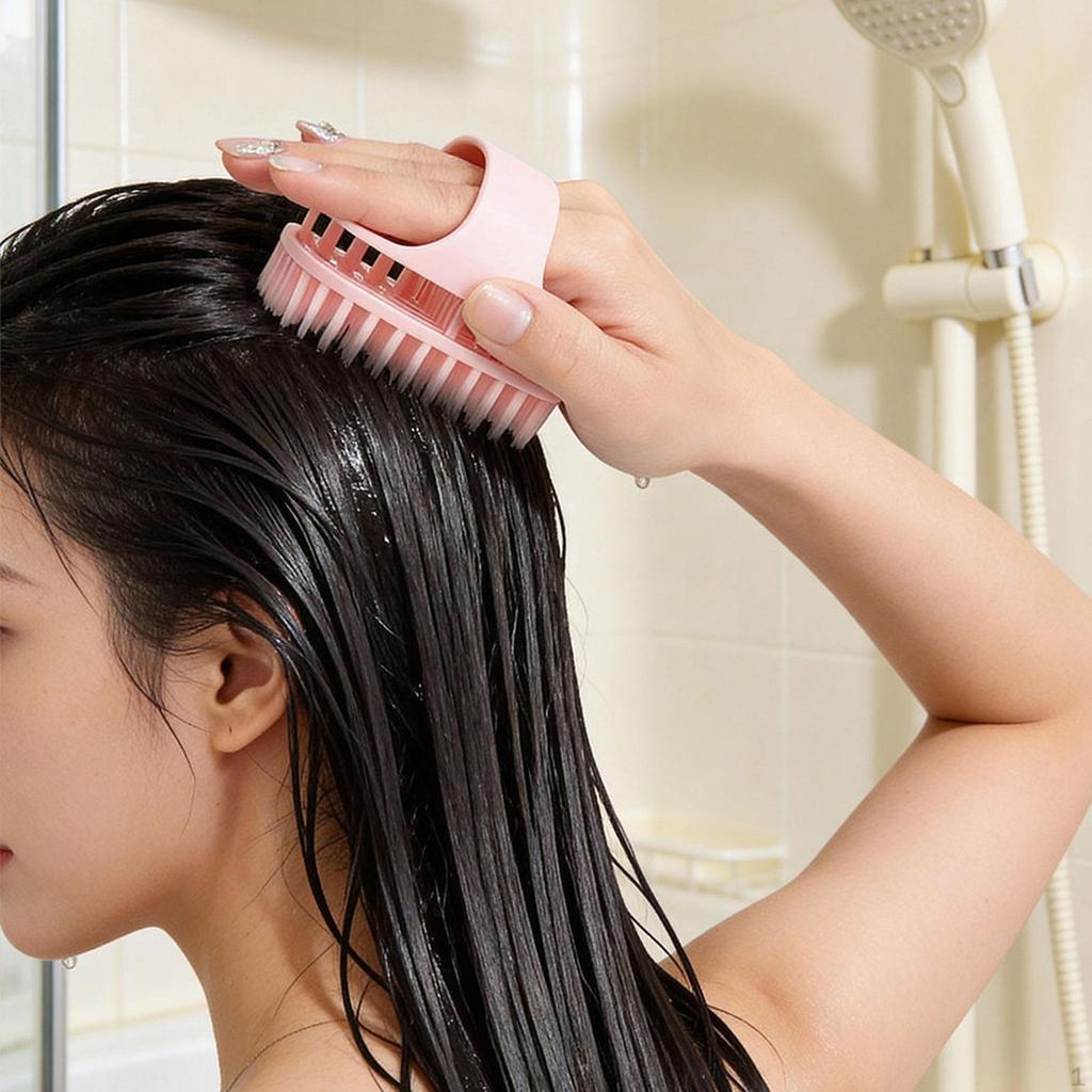 Scalp Massage Brush Set, Hair Washing Brush, Compact Rubber for Removing Residue,