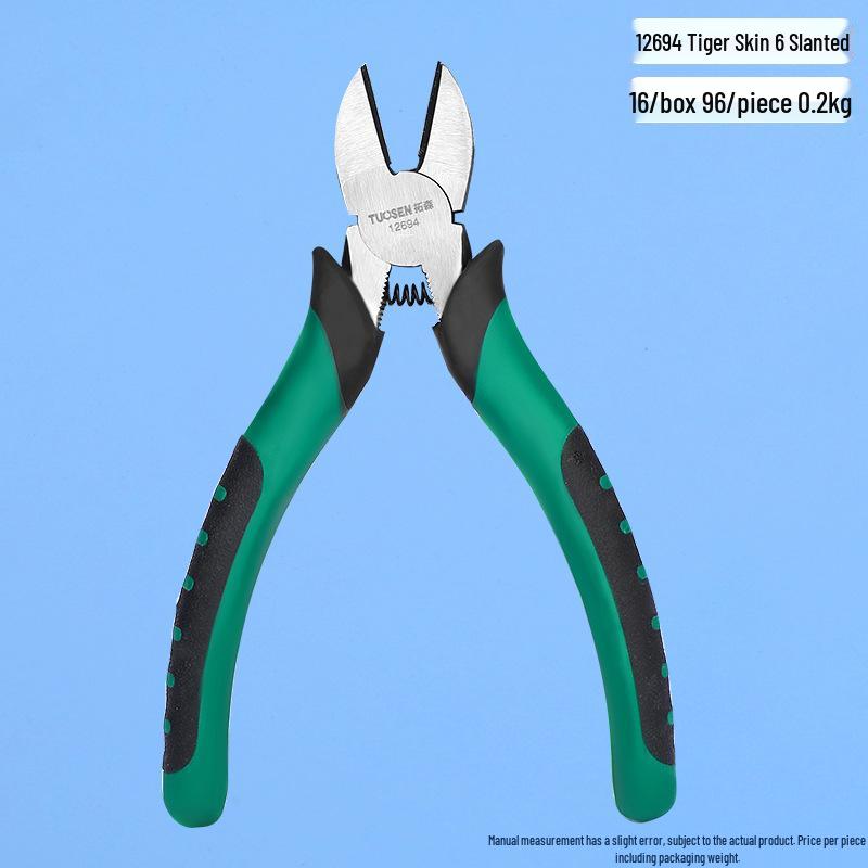 Tuosen Multi-Functional Nickel-Iron Pliers: 6-inch & 8-inch Angled Jaw Wire Cutters for Electricians