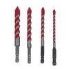 4Pcs Eccentric Twist Drill Bit Set 150mm 6.35mm Hex Shank Drill Bit Set for Concrete Masonry Glass
