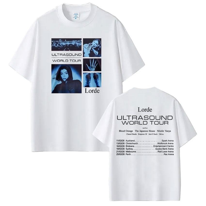 

Lorde Ultrasound World Tour 2026 Merch TShirt Women Unisex Aesthetics Casual Short Sleeve Tees Loose Retro Highquality Tshirts S