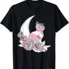 Demigirl Garden Rose Cat Moon LGBTQ Demigirl Pride LGBT T-Shirt