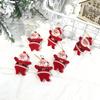 Santa Claus Red Flocked Glitter Christmas Tree Ornaments - 6 Colors