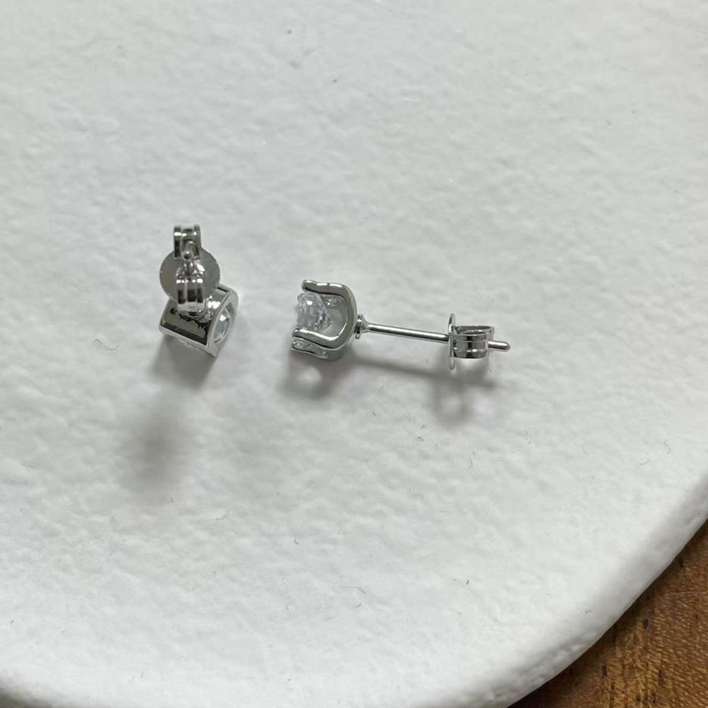 6.5mm Four Prong Moissanite Stud Earrings S925 Sterling Silver D VVS1 Fine Jewelry For Men Women