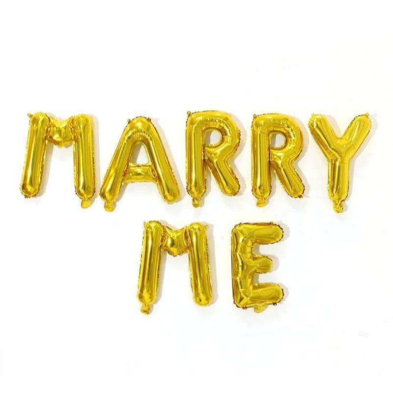 16in Foil Balloons Set: Birthday Anniversary I Love You Marry Me Party Decorations Aluminum Film Background Supplies
