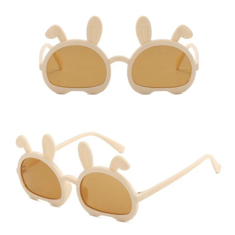 1PC Children Sun Glasses Fashion Style Oval Rabbit Ears Kids Sun Eyeglasses Boys Girls Goggles Baby Cute Shades UV400 Protection Travel Eyeglasses