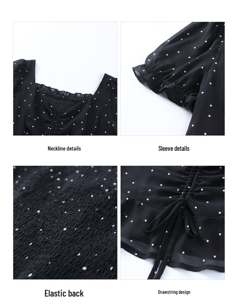 Frühlingshaftes Koreanisches Chiffon Prinzessinnen Zweiteiler-Set mit Rock mit elastischer Taille