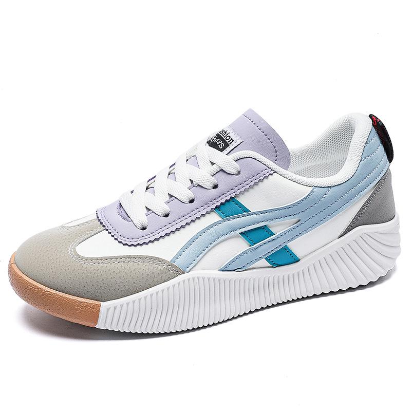 2024 Sommer Damen Koreanischer Stil Vielseitige Atmungsaktive Flache Weiße Freizeit-Sneaker