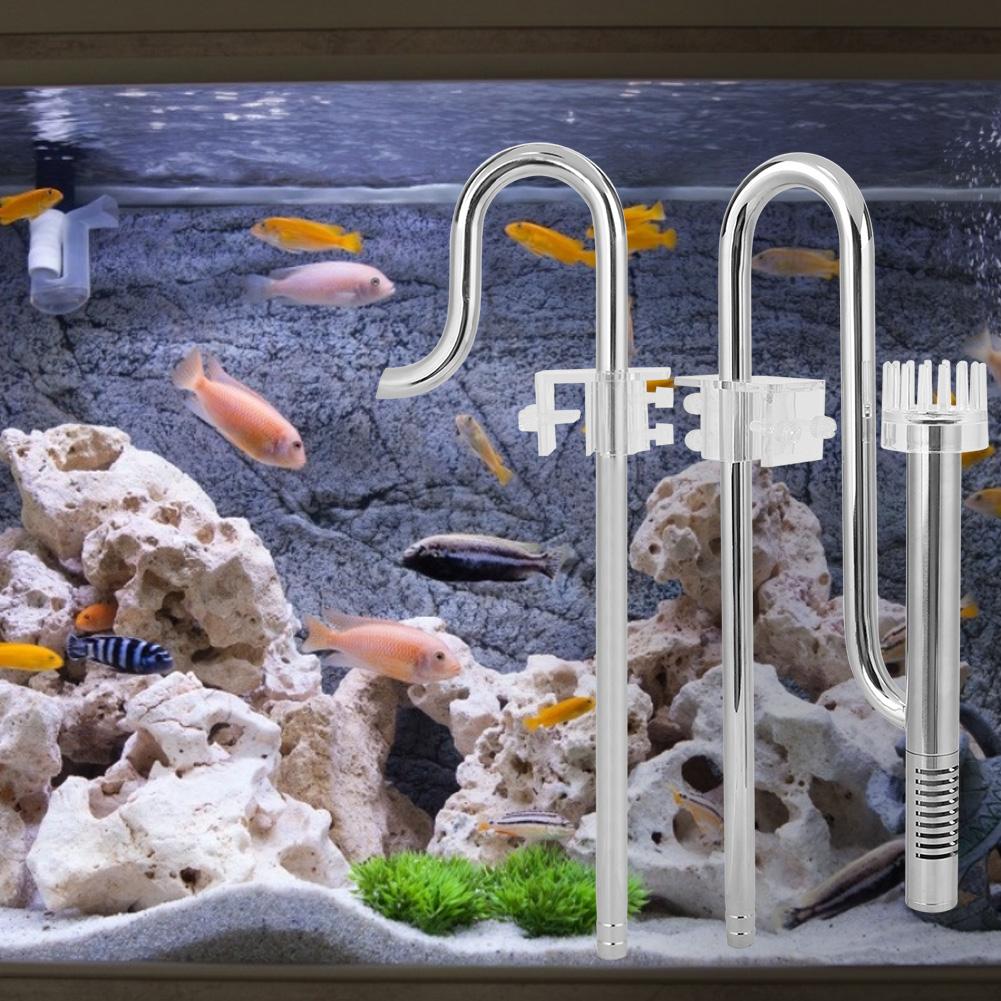 Stainless Steel Aquarium Plant Inflow Outflow Surface Oil Film Skimmer Filter Pipe(12/16 Mm)