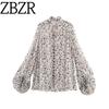 Za Autumn New Arrivals Women's Clothing Zr European and American Style Fashion Printed Long Sleeve Lapel Casual Shirt 3562571