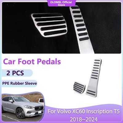 For Volvo XC60 Inscription T5 2018~2024 Foot Pedals and Parts Acessories Accelerator No Drilling Fuel Rest Brake Stainless Steel