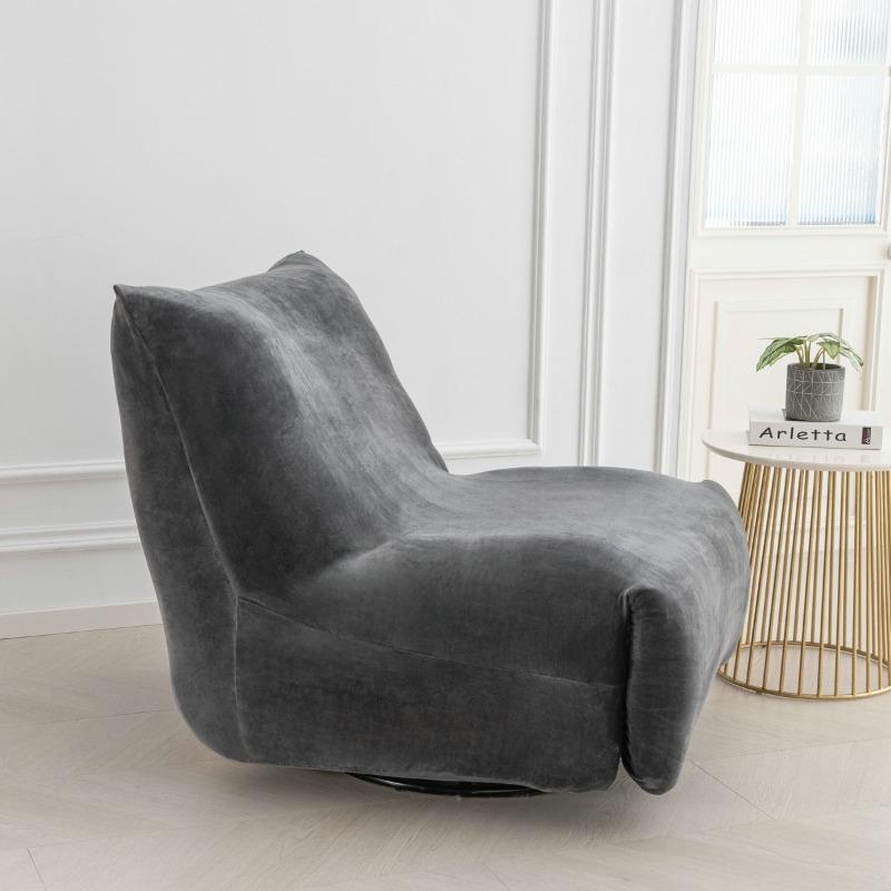 Velvet Single Seated Fireside Chair Cover with Elastic Bottom Stretch Armless Lounge Chaise Slipcover Removable Furniture Cover