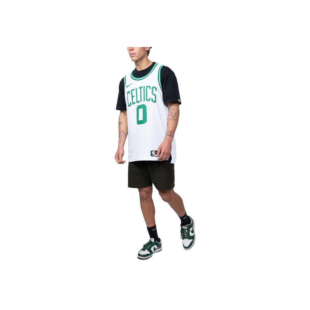 Nike NBA Team Logo Print Basketball Jersey, Fan Edition 22-23 Season, Exclusive Unisex Tops White Green DN2070-100