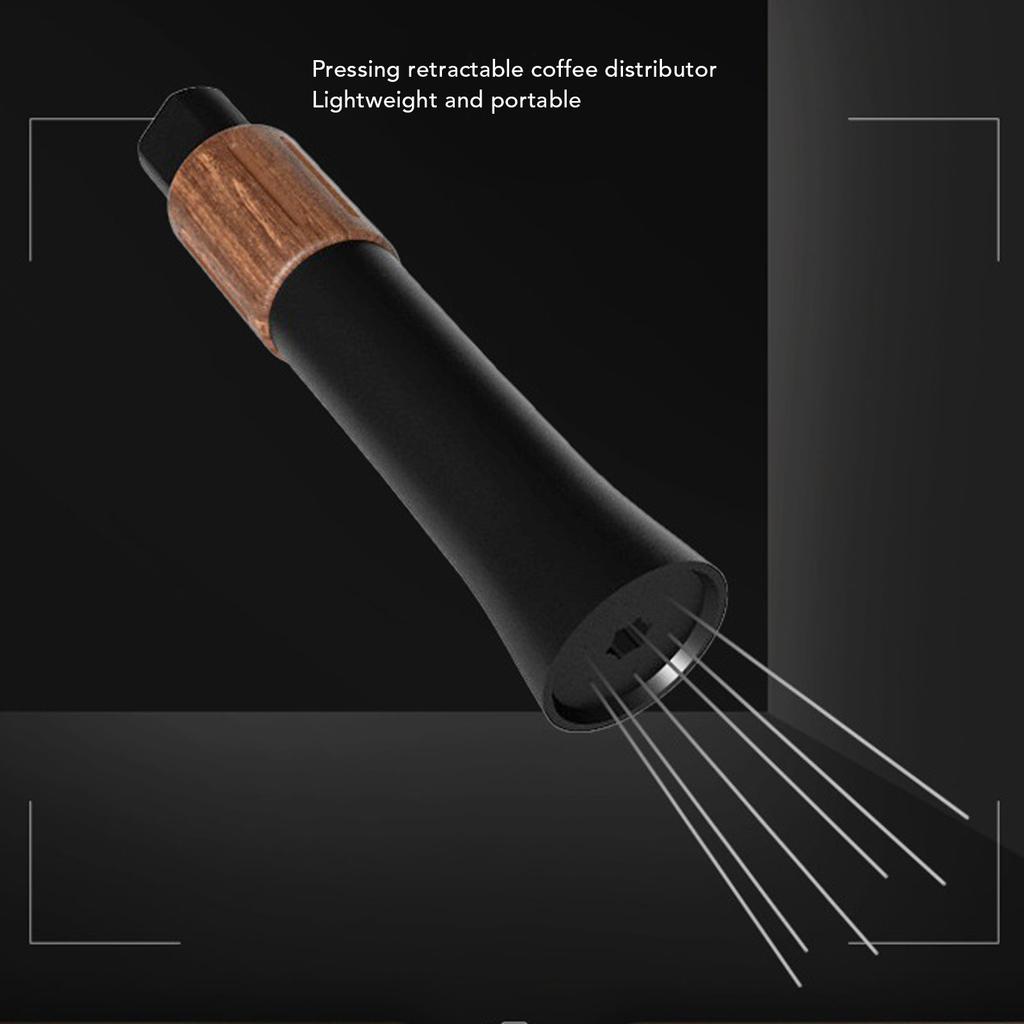 Needle Type Coffee Distributor Magnetic Storage Pressing Retractable Needle Coffee Powder Stirrer Distribution Tool for Coffee Making