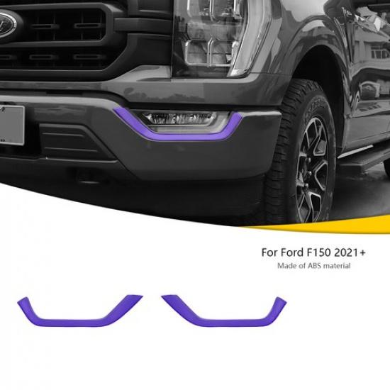 2x Front Fog Light Lamp Eyebrow Cover Trim For Ford F150 2021+Purple Accessories