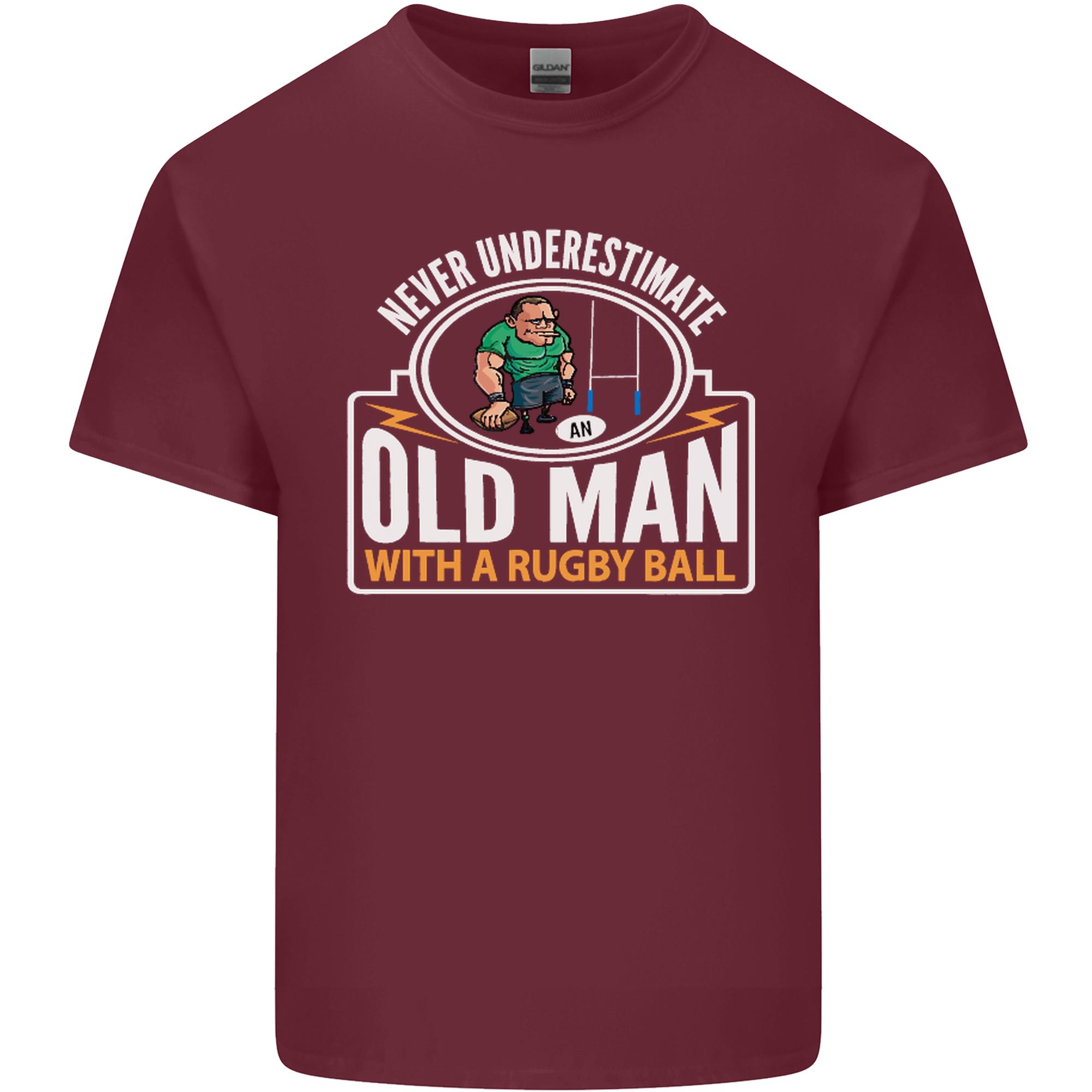 An Old Unisex With a Rugby Ball Player Funny Unisexs Light Cotton TShirt S