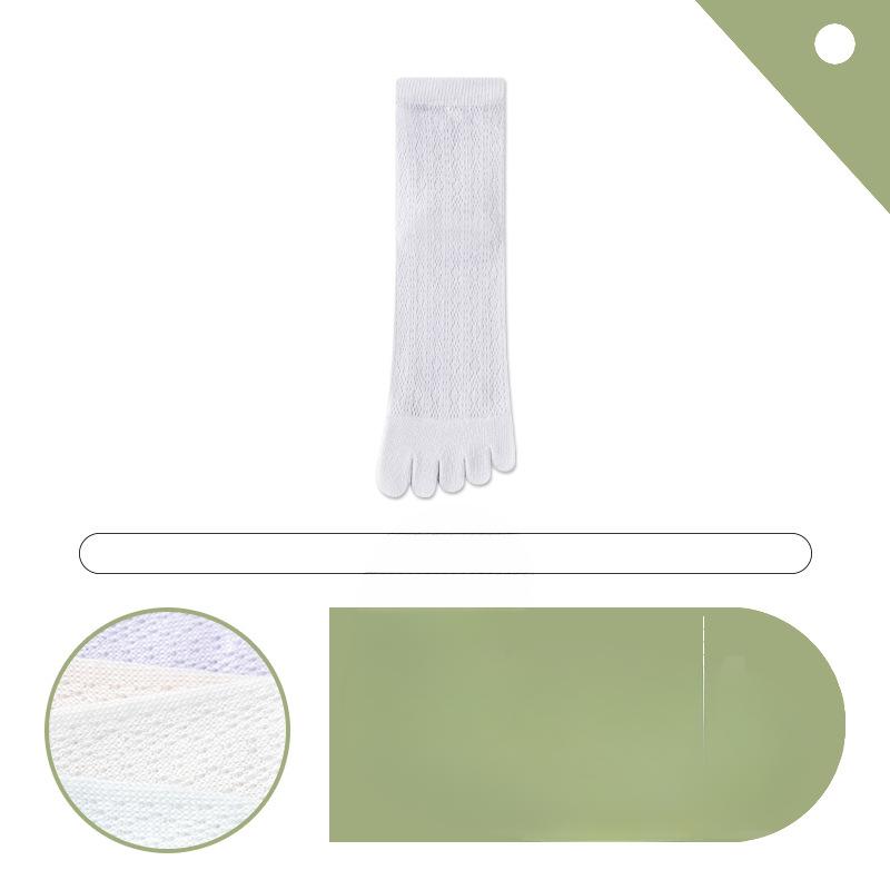 

Летние носки для женщин: Тонкие сетчатые носки до середины икры, летние носки для пилатеса с пятью пальцами, чулки выше колена 1 pair