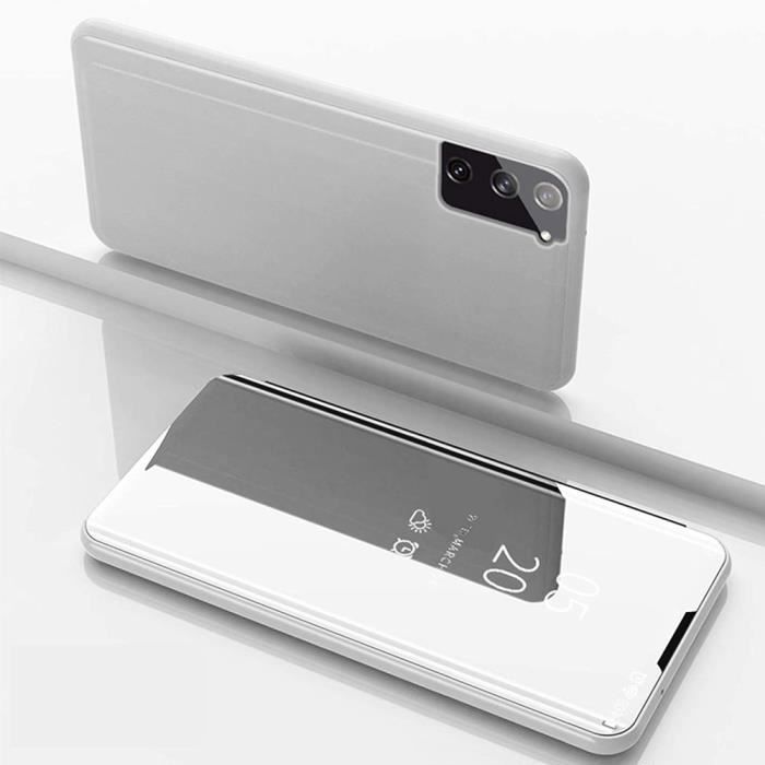 Coque de protection - BOOLING - pour Samsung Galaxy A55 5G - Argenté - Effet miroir - 2 verres trempés inclus