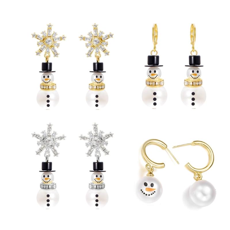 

Christmas Earrings Pack of 4 Alloy Earrings With Unique Designs Portable for Festival and Holiday Stylish Outfits 1
