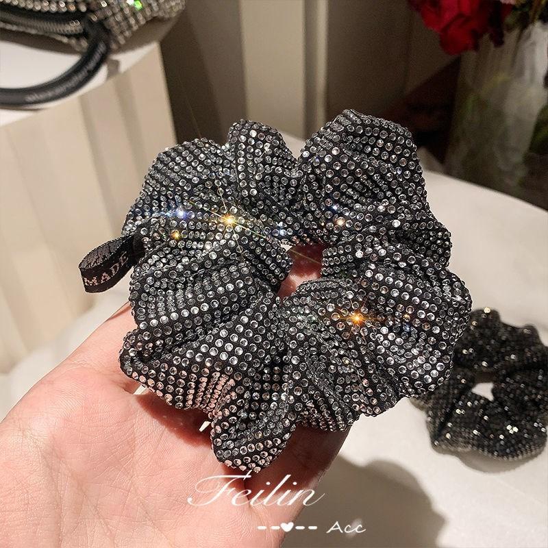 Lyxiga Handgjorda Veck Kristall Pannband Flickor Hårbyglar Korea High-end Helt Strass Veck Hårspännen Klämmor Hårspänne